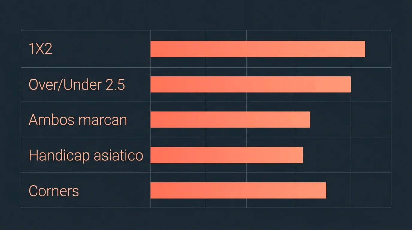 Gráfico editorial sobre los cinco mercados principales de apuestas a la Primeira Liga